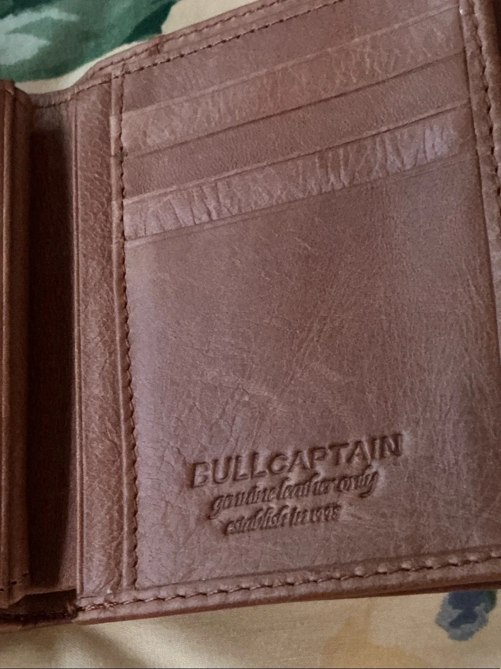 Brown Leather Bi-Fold Wallet for Men